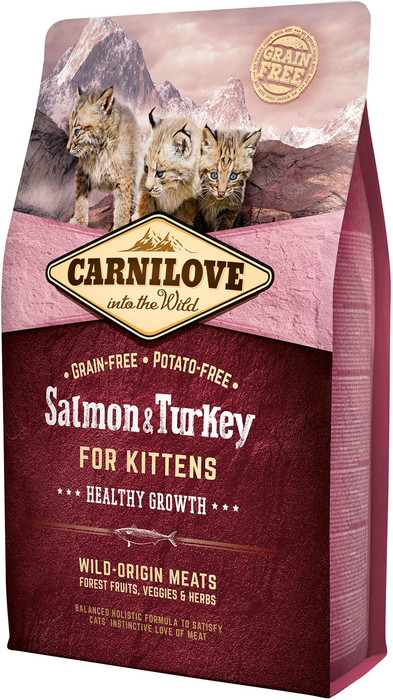 Carnilove сухой корм для котят всех пород, беззерновой, лосось и индейка