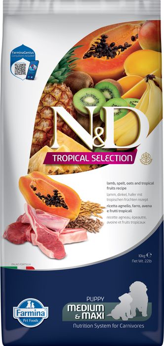 Farmina N&D Tropical Selection корм для щенков средних и крупных пород, с ягненком