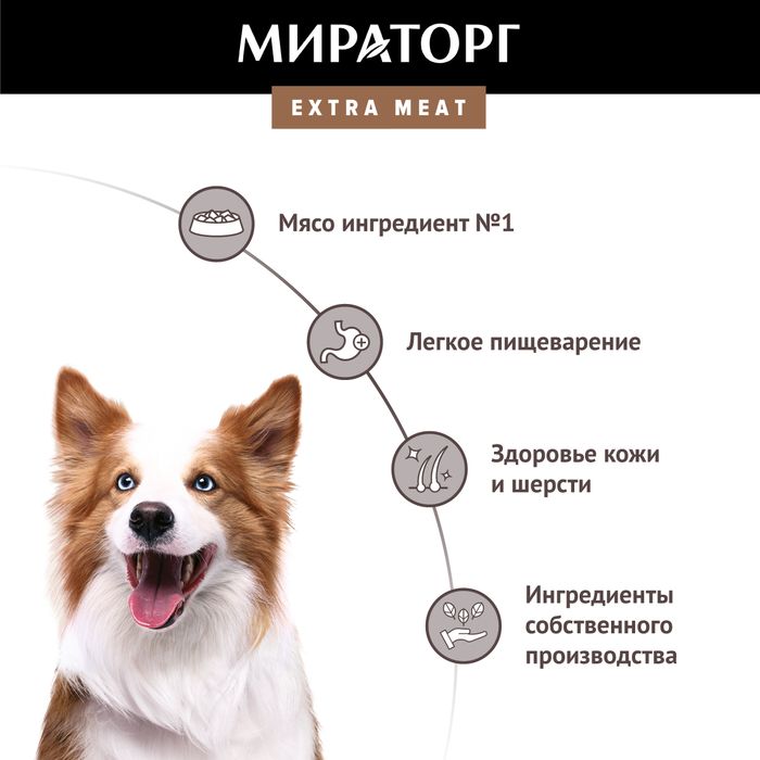 Мираторг Extra Meat корм для собак средних пород, с говядиной