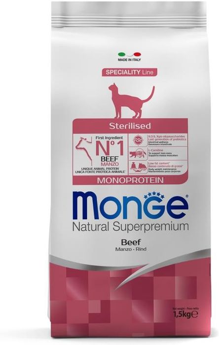 Monge Cat Monoprotein корм для стерилизованных кошек, говядина