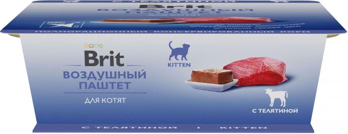 Brit влажный корм для котят, воздушный паштет с телятиной