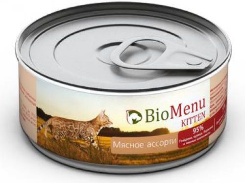 BioMenu влажный корм для котят всех пород, мясное ассорти