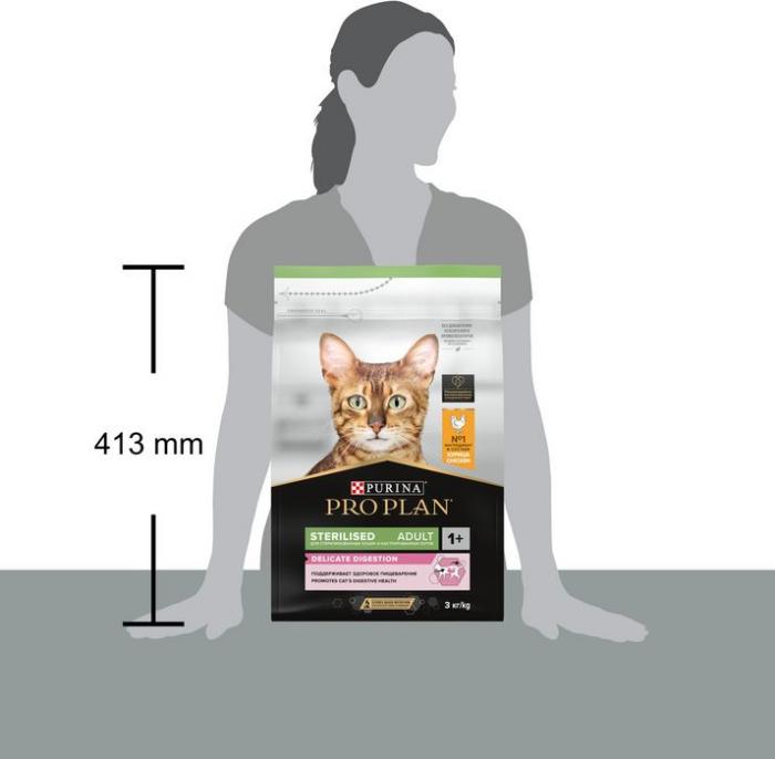 Сухой корм Pro Plan® Sterilised Delicate Digestion для взрослых стерилизованных кошек с чувствительным пищеварением, с высоким содержанием курицы