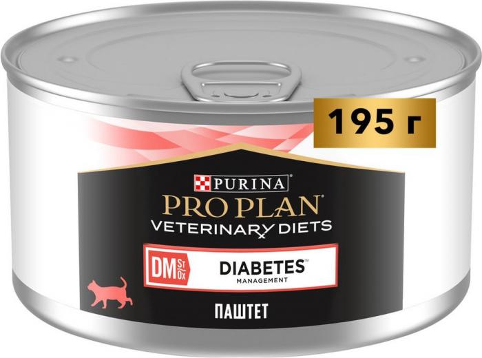 Влажный корм для кошек диетический Pro Plan® Veterinary Diets DM ST/OX Diabetes Management при сахарном диабете, паштет, Банка