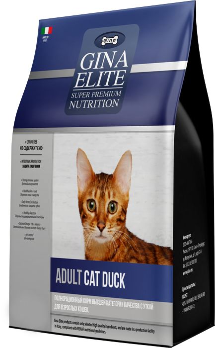 Gina Elite корм для кошек, с уткой