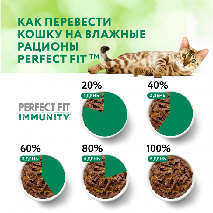 Perfect Fit Immunity влажный корм для кошек, для поддержания иммунитета, с индейкой в желе, с добавлением спирулины