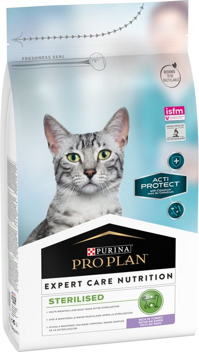 Сухой корм Pro Plan® Acti Protect для стерилизованных кошек и кастрированных котов, с высоким содержанием индейки, Пакет