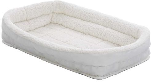 Midwest Double Bolster лежанка для собак и кошек, флисовая, с двойным бортом, белая