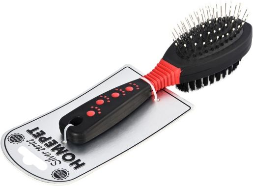 HOMEPET SILVER SERIES расческа-щетка пластиковая двухсторонняя, 20,5х5см