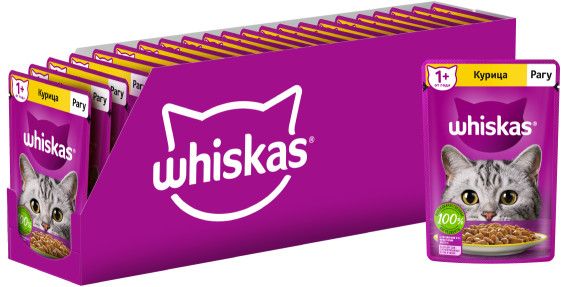 Whiskas влажный корм для кошек, рагу с курицей