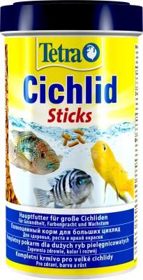Tetra Cichlid Sticks основной корм для цихловых и крупных декоративных рыб, палочки