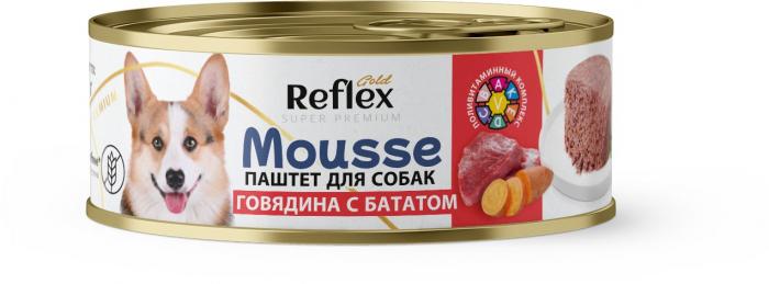 Reflex Gold влажный корм для взрослых собак, паштет говядина с бататом