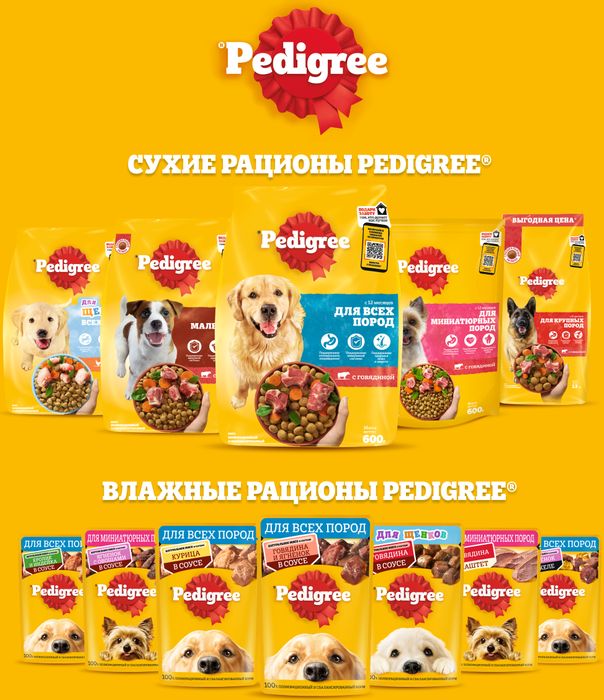 Pedigree сухой корм для собак крупных пород с говядиной, рисом и овощами