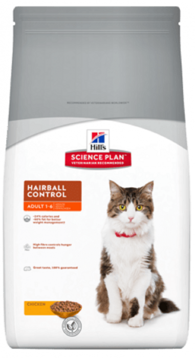 Hills Hairball Control сухой корм для кошек для выведения шерсти из желудка с курицей