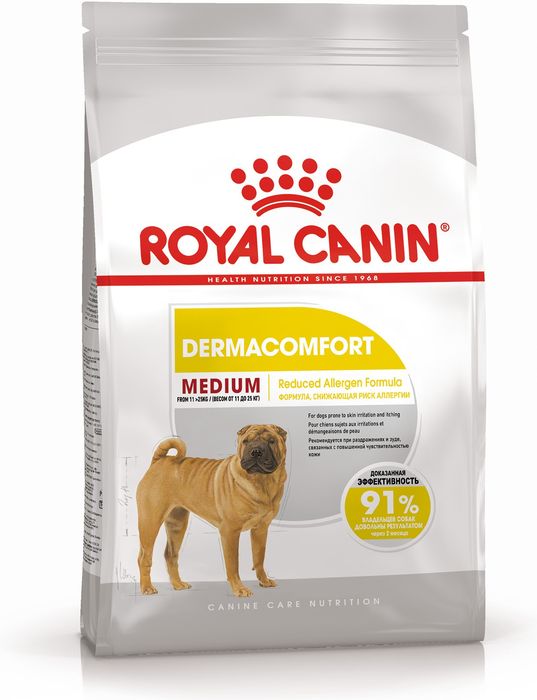 Royal Canin Medium Dermacomfort сухой корм для собак средних пород склонных к раздражениям и зуду