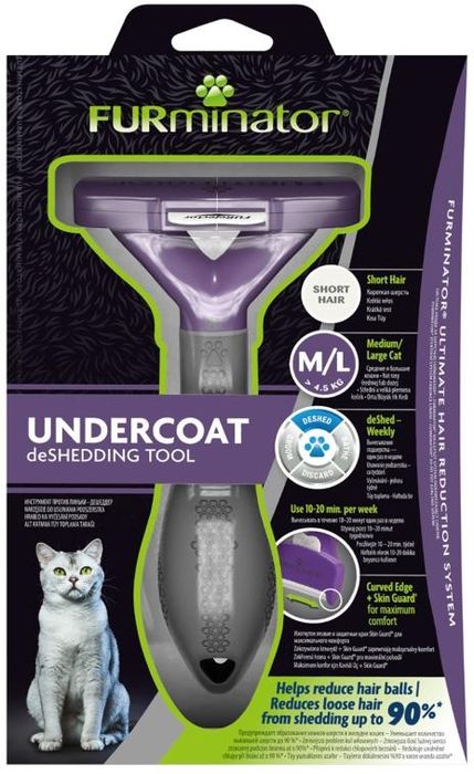 FURminator M/L фурминатор для больших кошек, c короткой шерстью