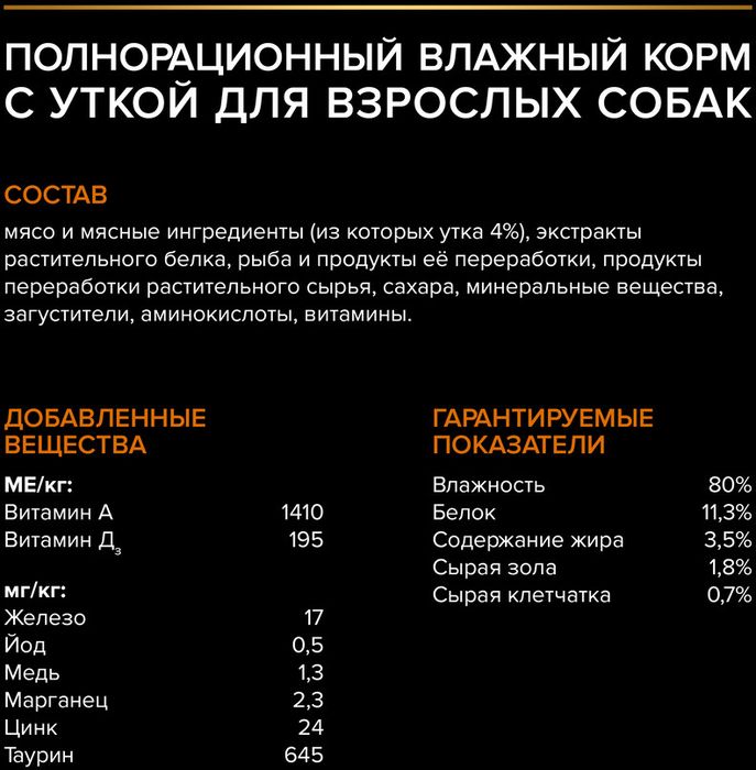Влажный корм Pro Plan® для взрослых собак мелких и карликовых пород, с уткой в соусе