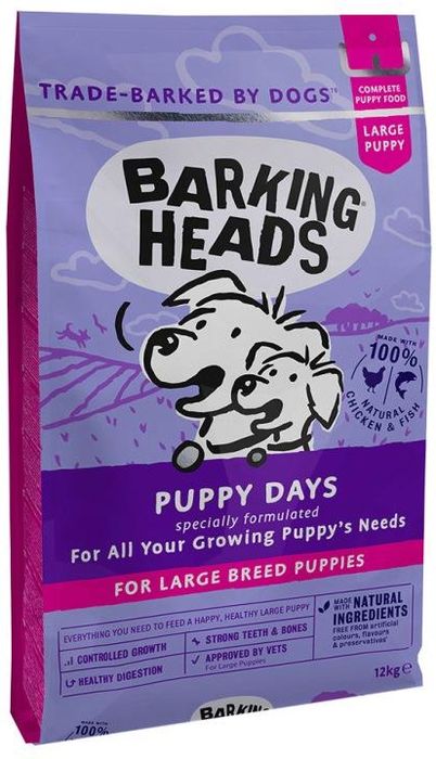 Barking Heads корм для щенков крупных пород, курица, лосось и рис "Щенячьи деньки"