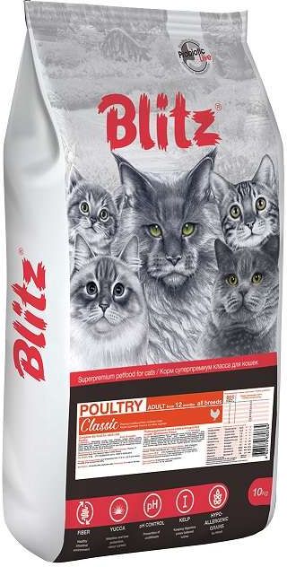 Blitz Adult Cat Poultry Classic сухой корм для кошек, домашняя птица