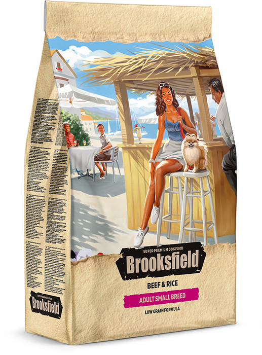 Brooksfield сухой корм для взрослых собак малых пород с говядиной и рисом