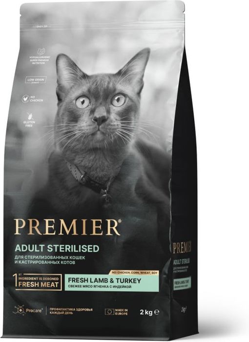 Premier корм для стерилизованных кошек, ягненок с индейкой