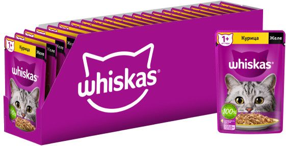 Whiskas влажный корм для кошек, желе с курицей