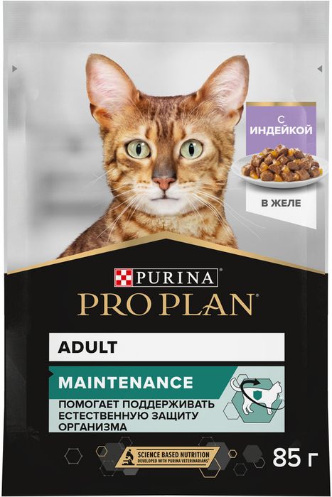 Влажный корм Pro Plan® Maintenance для взрослых кошек, с индейкой в желе