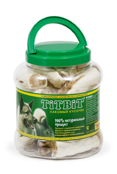 TiTBiT лакомство копытце баранье для собак в банке
