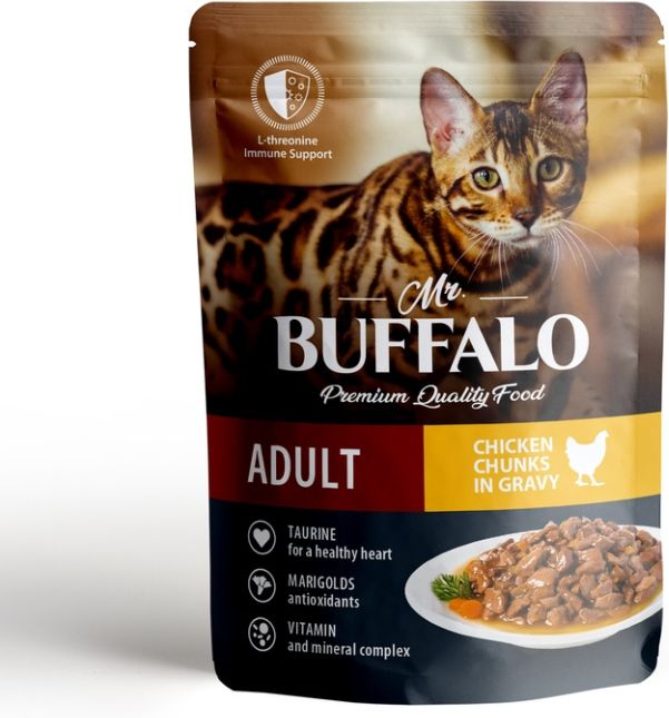 Mr.Buffalo влажный корм для кошек, цыпленок в соусе
