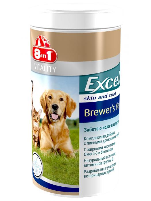 8in1 8 in 1 Excel Brewer’s Yeast витамины для кошек и собак, пивные дрожжи, поддержание кожи и шерсти
