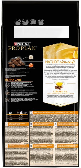 Pro Plan Nature Elements корм для взрослых собак мелких и карликовых пород, лосось