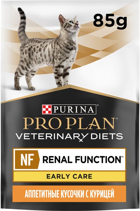 Влажный корм для кошек диетический Pro Plan® Veterinary Diets NF Renal Function Early care (Начальная стадия) при начальной стадии хронической почечной недостаточности, с курицей в соусе, Пауч