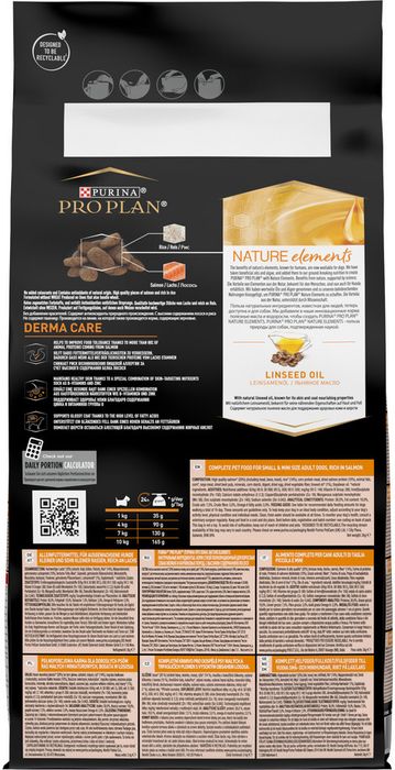 Pro Plan Nature Elements корм для взрослых собак мелких и карликовых пород, лосось