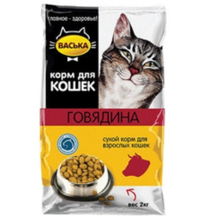 Васька влажный корм для кошек кусочки в желе с нежной говядиной