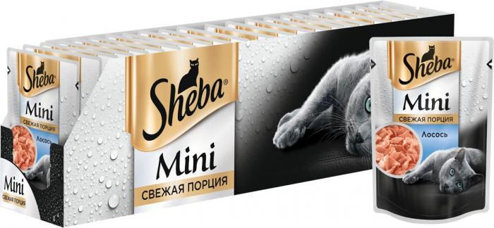 Sheba Mini влажный корм для кошек с лососем