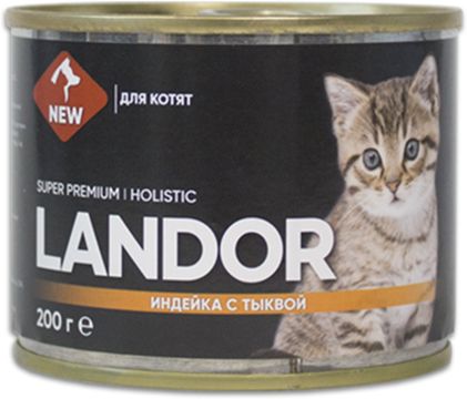 Landor влажный корм для котят, индейка с тыквой