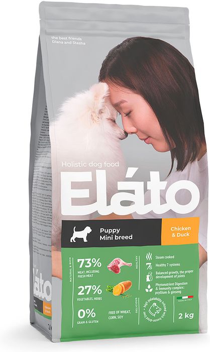 Elato Holistic корм для щенков малых пород, с курицей и уткой