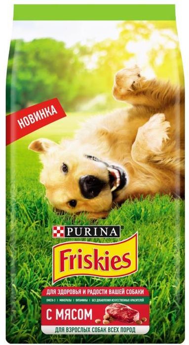 Friskies корм для взрослых собак, с мясом