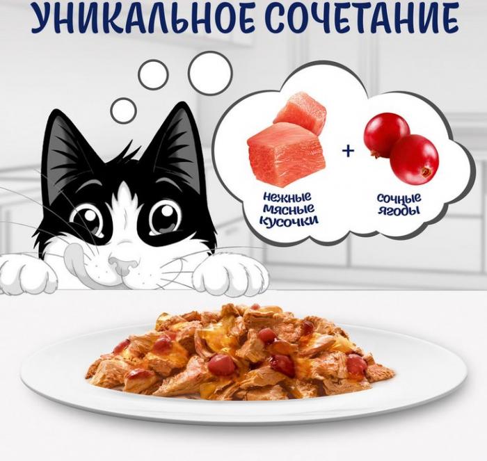 Влажный корм Felix® Sensations Супервкус для кошек, со вкусом индейки и ягод, в желе