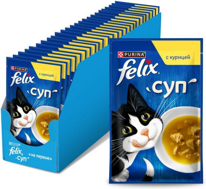 Влажный корм Felix® Суп для взрослых кошек, с курицей