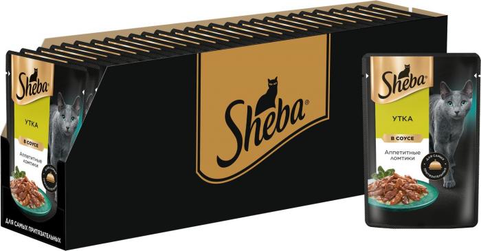 Sheba влажный корм для кошек, ломтики с уткой в соусе