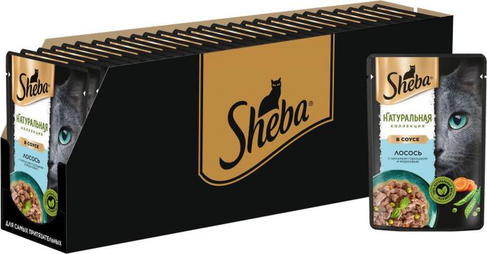 Sheba Натуральная Коллекция влажный корм для кошек, с лососем, горохом и морковью