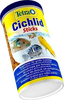 Tetra Cichlid Sticks основной корм для цихловых и крупных декоративных рыб, палочки