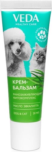 Veda крем-бальзам для собак и кошек, с ранозаживляющим фитокомплексом и маслом эвкалипта