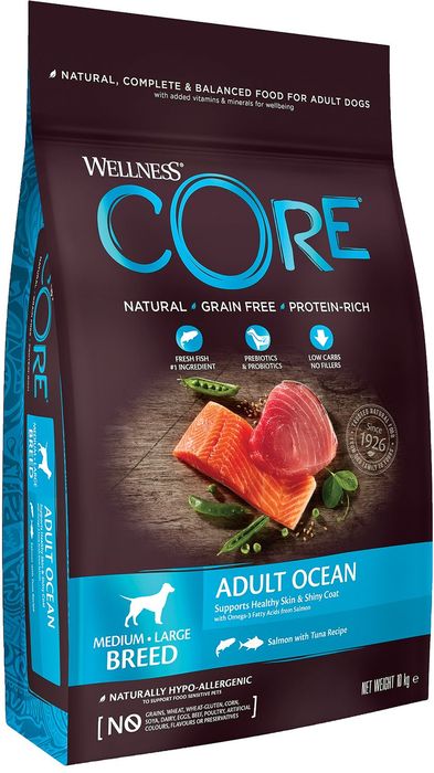 Wellness Core сухой корм для взрослых собак всех пород, беззерновой, лосось и тунец