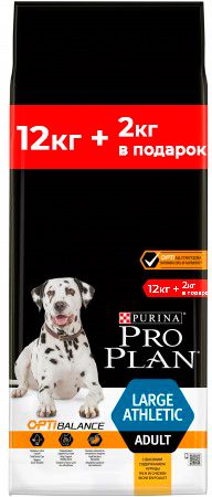 Pro Plan Athletic Large Breed Атлетик сухой корм для взрослых собак крупных пород, курица