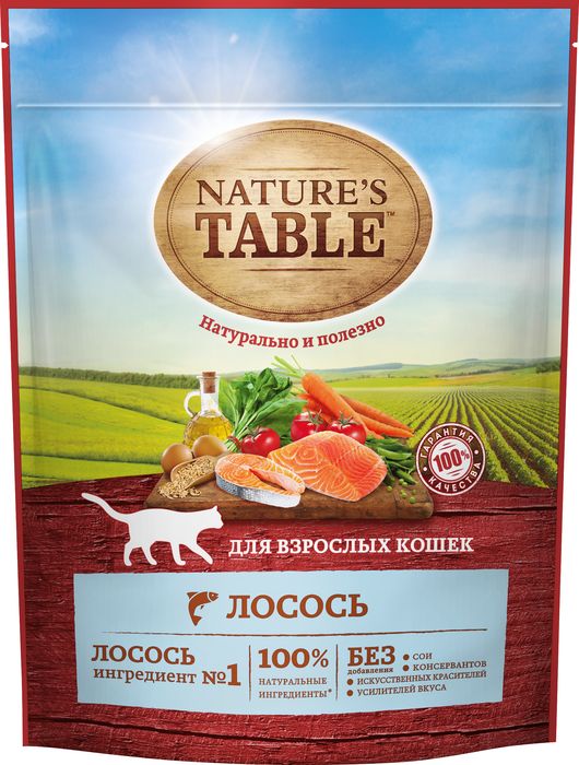 Nature`s Table корм для взрослых кошек всех пород, лосось