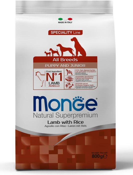 Monge Speciality Line сухой корм для щенков всех пород, ягненок с рисом и картофелем
