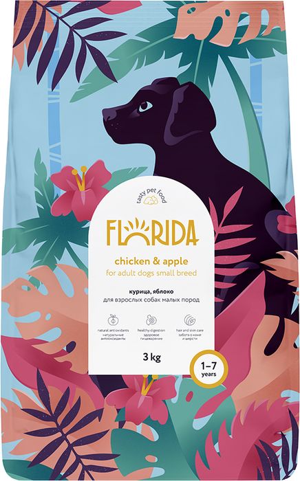Florida сухой корм для собак малых пород, с курицей и яблоком