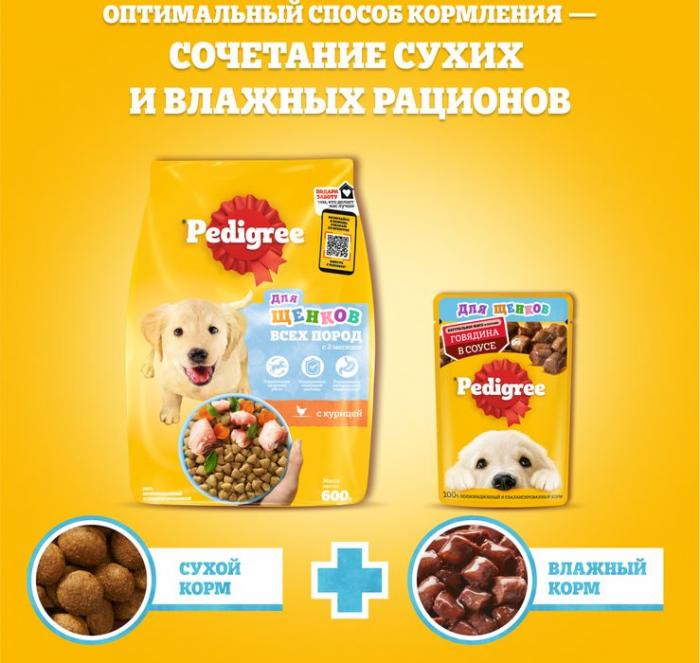 Pedigree влажный корм для щенков с говядиной в соусе
